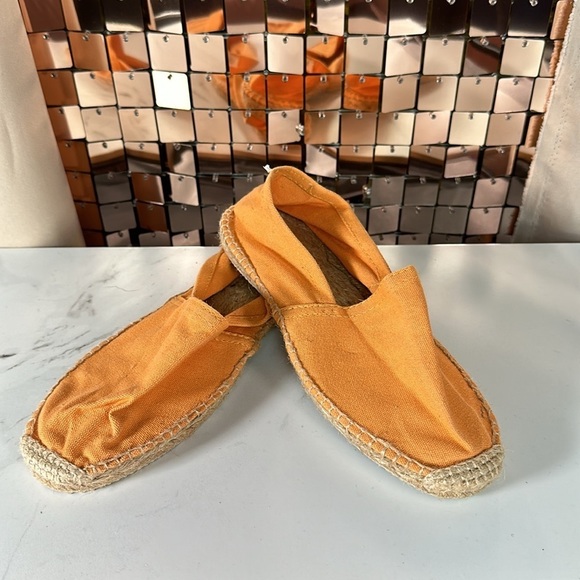 USHUAIA Orange Canvas Slip on Shoes with Jute Details Size 39 - Picture 11 of 13